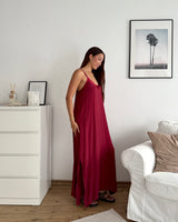 Maxikleid Weinrot