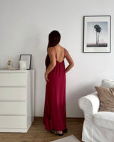 Maxikleid Weinrot