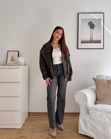 Kunstlederjacke Braun