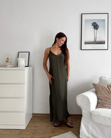 Maxikleid Dunkelgrün