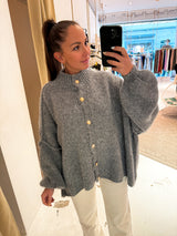 Oversized Strickjacke Dunkelgrau