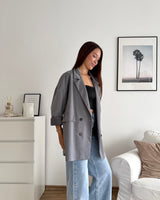 Oversized Blazer Grau