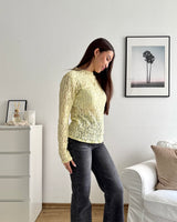 Longsleeve Spitze Gelb