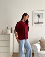 T-Shirt Basic Weinrot