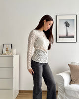 Longsleeve Spitze Weiß