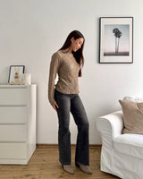 Longsleeve Spitze Taupe