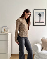 Longsleeve Spitze Taupe