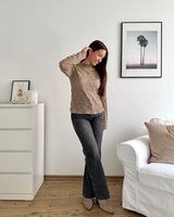 Longsleeve Spitze Taupe