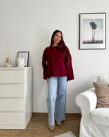 Longsleeve Basic Weinrot