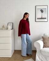Longsleeve Basic Weinrot