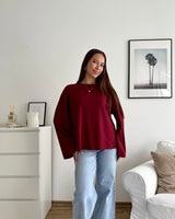 Longsleeve Basic Weinrot