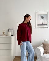 Longsleeve Basic Weinrot