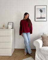 Longsleeve Basic Weinrot