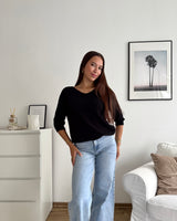 Weicher Strickpullover Schwarz
