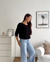 Weicher Strickpullover Schwarz