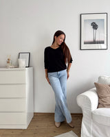 Weicher Strickpullover Schwarz