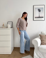 Weicher Strickpullover Taupe