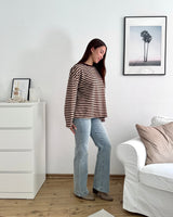 Longsleeve mit Streifen Braun/Creme