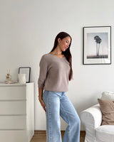 Weicher Strickpullover Taupe