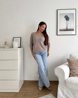 Weicher Strickpullover Taupe