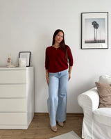 Weicher Strickpullover Weinrot