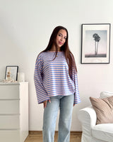 Longsleeve mit Streifen Rosa/Blau