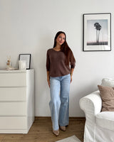 Weicher Strickpullover Braun