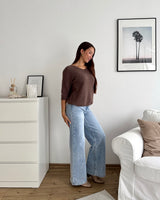 Weicher Strickpullover Braun