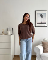 Weicher Strickpullover Braun