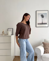 Weicher Strickpullover Braun