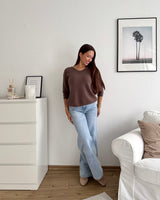 Weicher Strickpullover Braun
