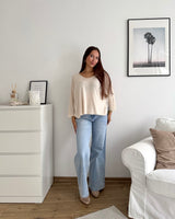 Dünner Strickpullover Beige
