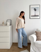 Dünner Strickpullover Beige