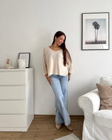 Dünner Strickpullover Beige