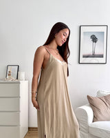 Maxikleid Taupe