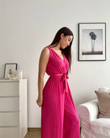 Plissee Jumpsuit Pink
