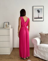 Plissee Jumpsuit Pink