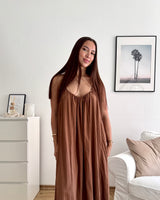 Maxikleid Boho Braun