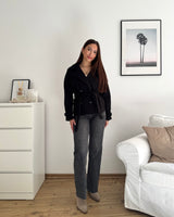Kurzer Trenchcoat Schwarz