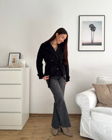 Kurzer Trenchcoat Schwarz