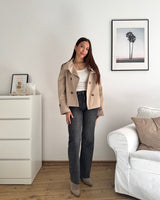 Kurzer Dünner Trenchcoat Beige