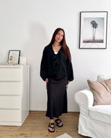 Bluse mit Rüschen Schwarz