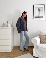 Longsleeve mit Streifen Blau/Grau