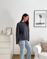 Longsleeve mit Streifen Blau/Grau