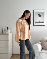 Longsleeve mit Streifen Gelb/Rosa
