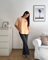 T-Shirt mit Streifen Gelb/Rosa