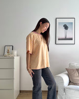T-Shirt mit Streifen Gelb/Rosa