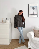 Longsleeve mit Streifen Schwarz/Olive