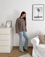 Longsleeve mit Streifen Schwarz/Creme