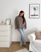 Longsleeve mit Streifen Schwarz/Creme